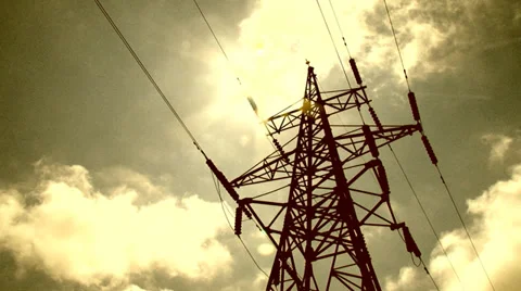 High-voltage line Stock Footage 29874574