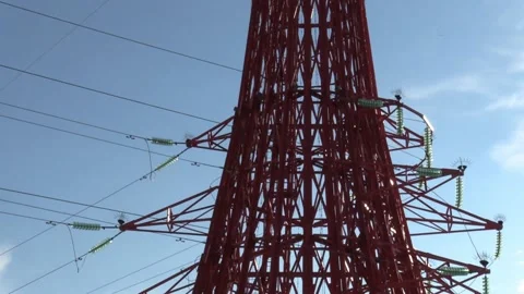 High voltage line. A Video stock 155703101