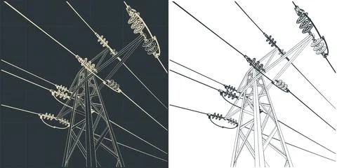 High voltage line Stock Illustration