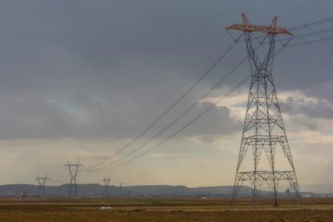 High voltage line Stock Photos