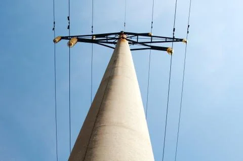 High voltage line on the sky background Stock Photos