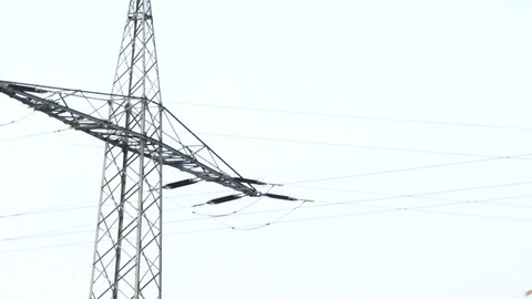 High voltage line support Stock Footage 96775194