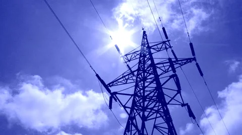 High-voltage line (time lapse) Stock Footage 29872143