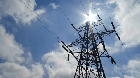 High-voltage line (time lapse) Stock Footage 29878106