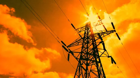 High-voltage line (time lapse) Stock Footage 29879711