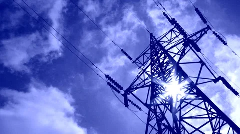 High-voltage line (time lapse) Stock Footage 29881541
