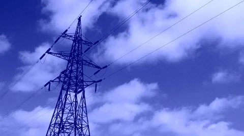 High-voltage line (time lapse) Stock Footage 29883591