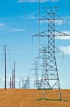 High Voltage Lines Stock Photos