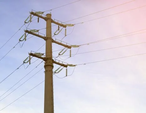 High-voltage lines Foto stock