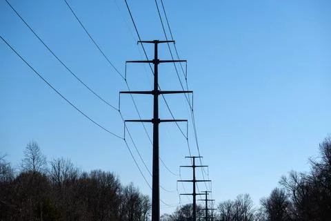 High Voltage Lines Stock Photos