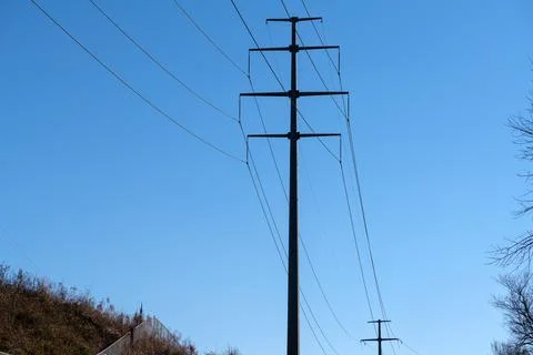 High Voltage Lines Stock Photos