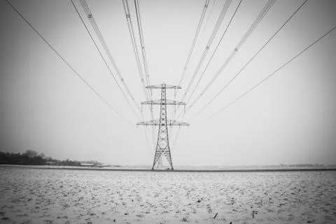 High voltage mast. Stock-Fotos