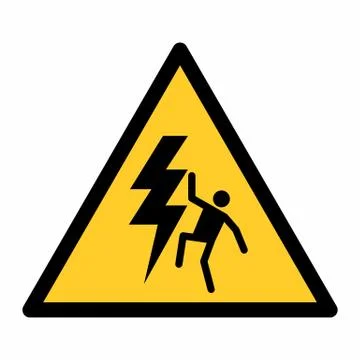 High voltage overhead sign Stock Illustration
