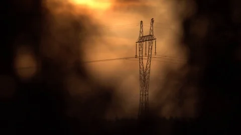 High voltage pole Stock Footage 121780355