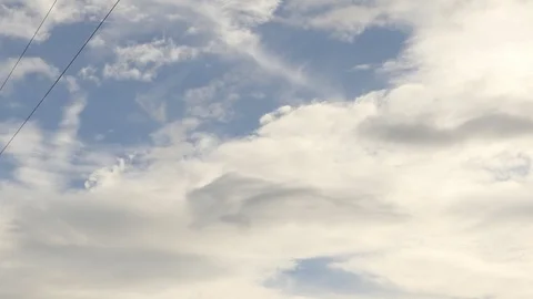 High Voltage Pole moving clouds and blue sky. ,video HD slider slow and Accelera Stock Footage 93071700