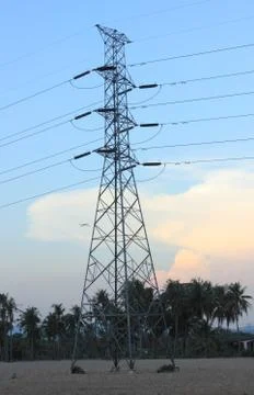 High voltage pole Stock Photos