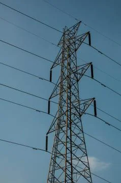 High voltage pole Stock Photos