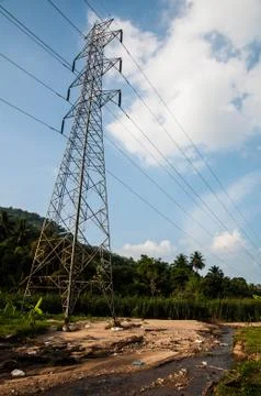 High voltage pole Stock Photos