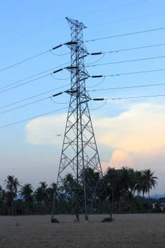 High voltage pole Stock Photos