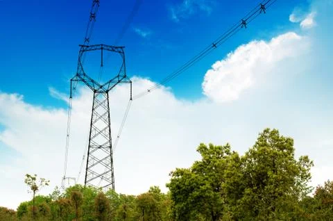 High-voltage pole Stock Photos