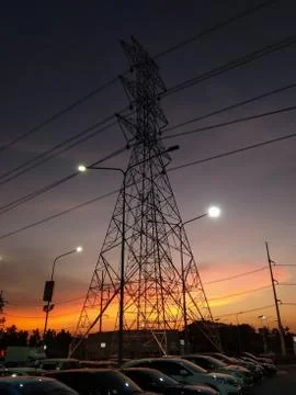 The high voltage pole Stock Photos