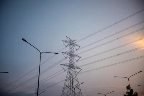 High Voltage Pole Stock Photos