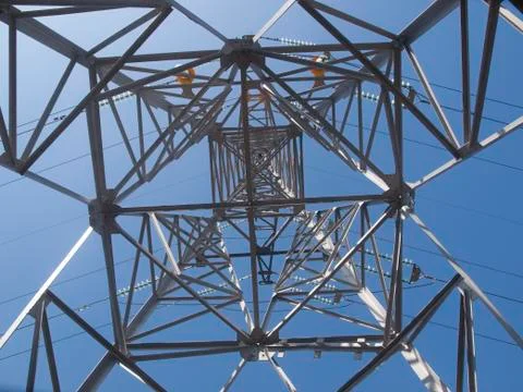 High voltage post constraction Stock Photos