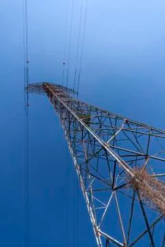 High voltage post or High voltage tower in Hungary Stock Photos