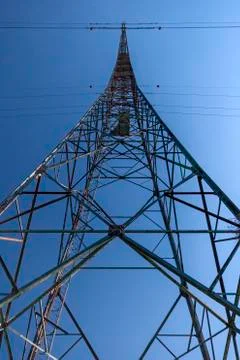 High voltage post or High voltage tower in Hungary Stock Photos
