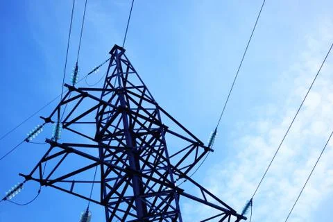 High voltage post or High voltage tower Stock Photos