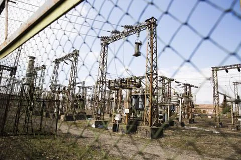 High voltage post or High voltage tower Stock Photos
