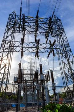 High voltage post Stock Photos