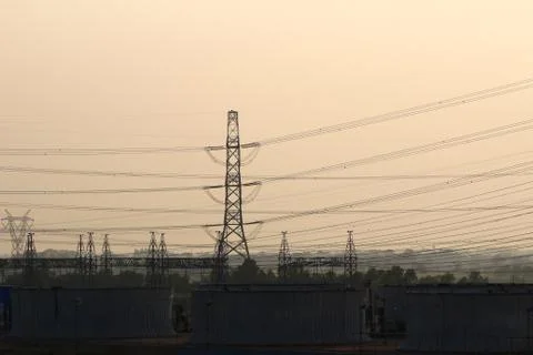 High voltage post Stock Photos