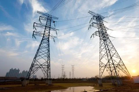 High voltage post Stock Photos