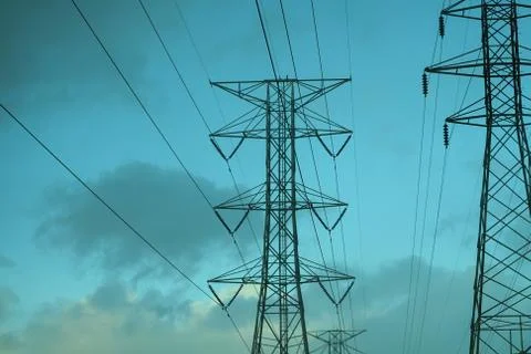 High voltage post, power tower. Stock Photos