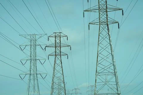 High voltage post, power tower. Stock Photos