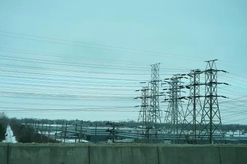 High voltage post, power tower. Stock Photos