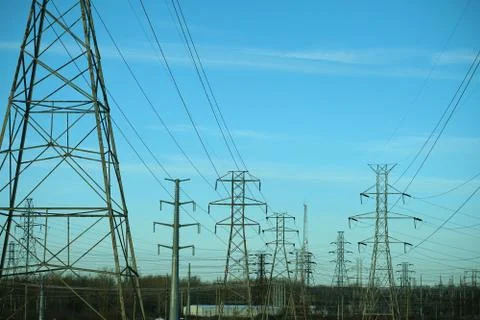 High voltage post, power tower. Stock Photos