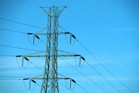 High voltage post, power tower. Stock Photos