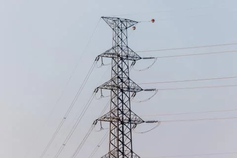 High voltage post.High-voltage tower Stock Photos