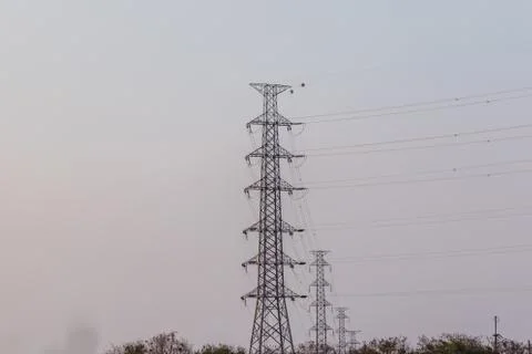 High voltage post.High-voltage tower Stock Photos
