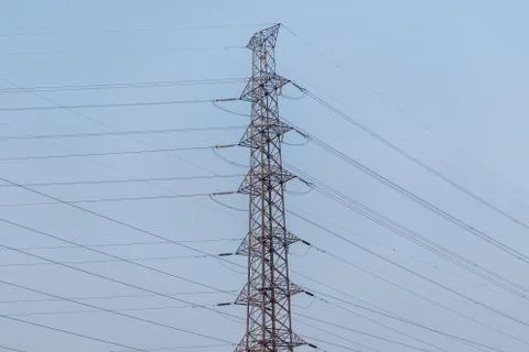 High voltage post.High-voltage tower Foto stock