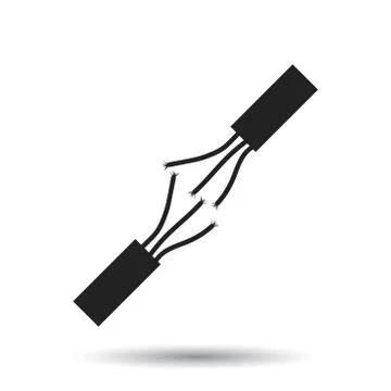 High voltage power cable. Electric cable vector icon on white background. 스톡 일러스트