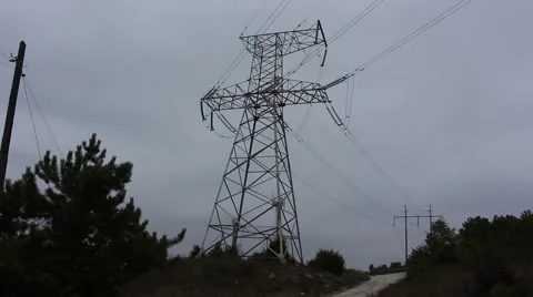 High voltage power line 2 Stock Footage 44454469