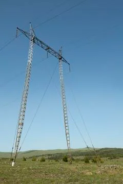 High voltage power line Stock Photos