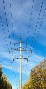 High voltage power line Stock Photos