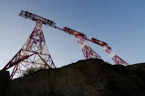High-voltage power line Stock Photos