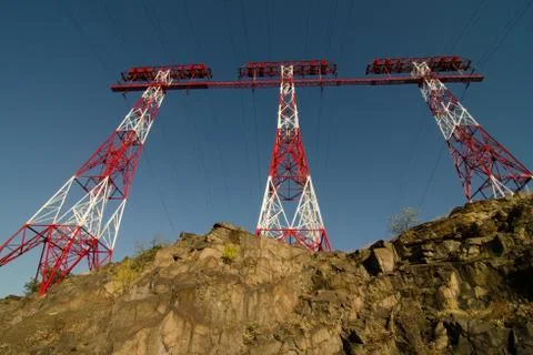 High-voltage power line Stock Photos