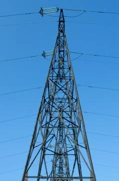 High-voltage power line Stock Photos