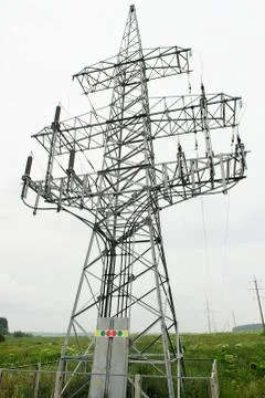 High-voltage power line Stock Photos